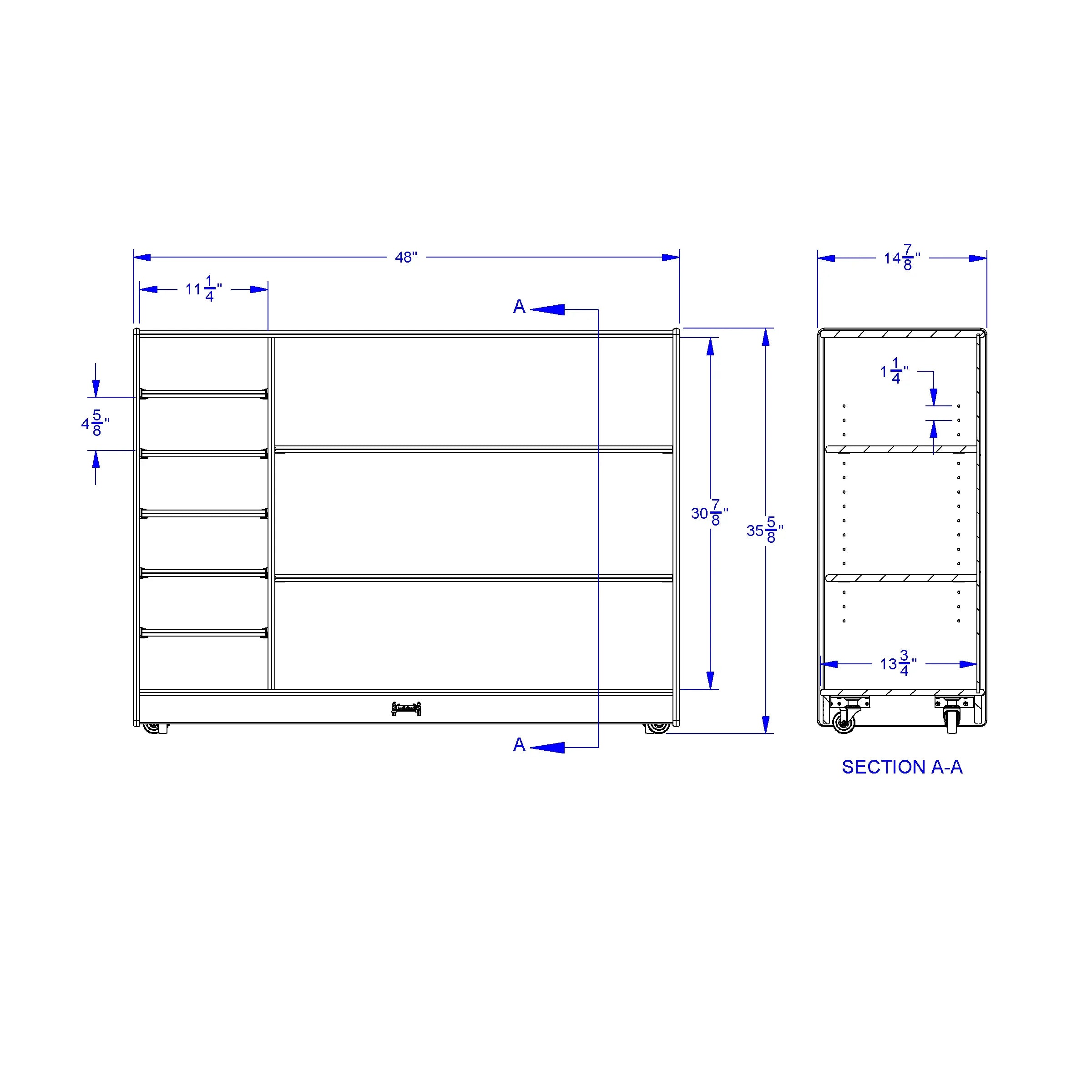 Jonti-Craft® Adjustable Combo Mobile Straight-Shelf - with clear Paper-Trays