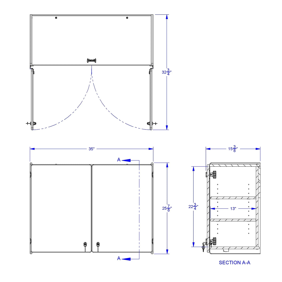 Rainbow Accents® Lockable Wall Cabinet - Navy