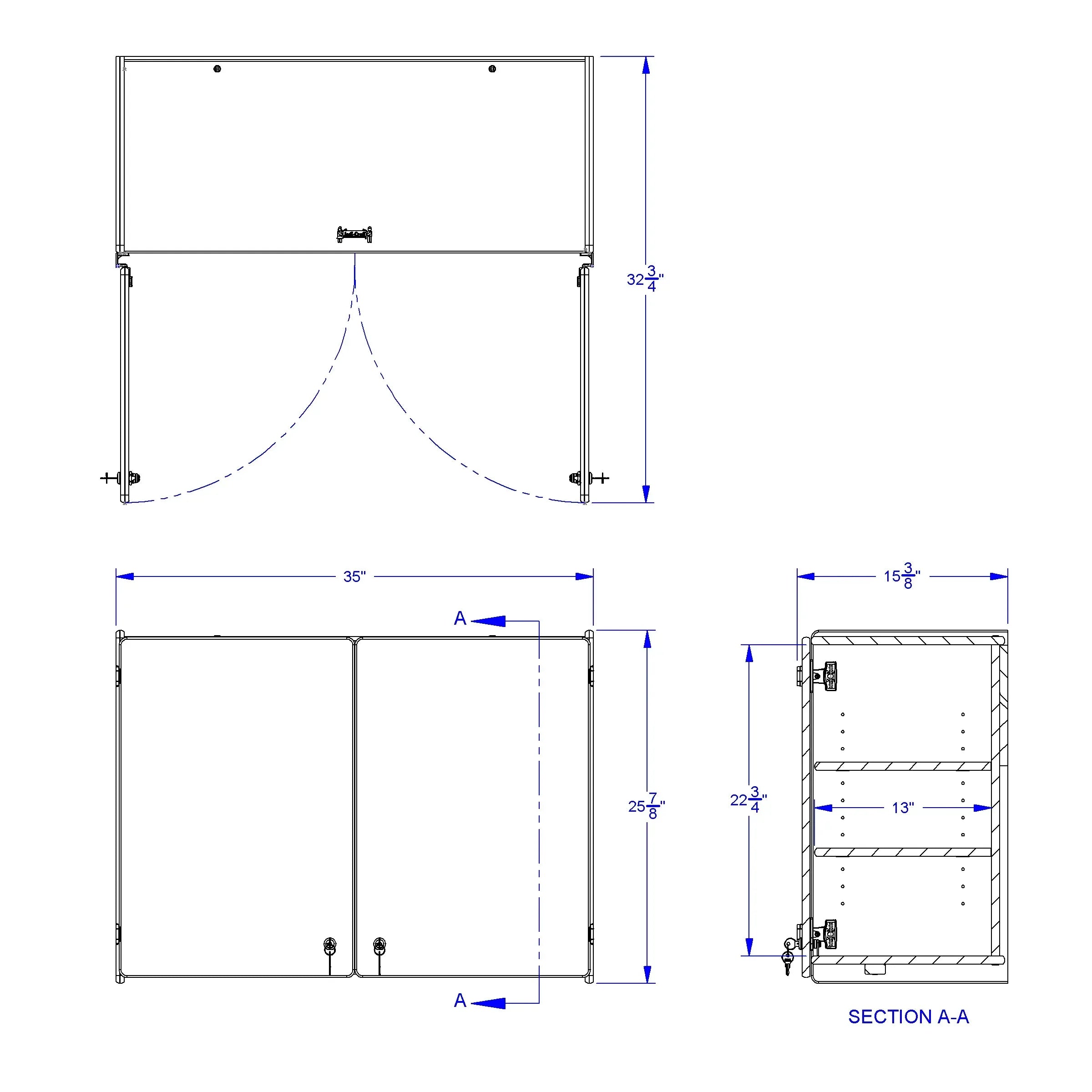 Rainbow Accents® Lockable Wall Cabinet - Navy