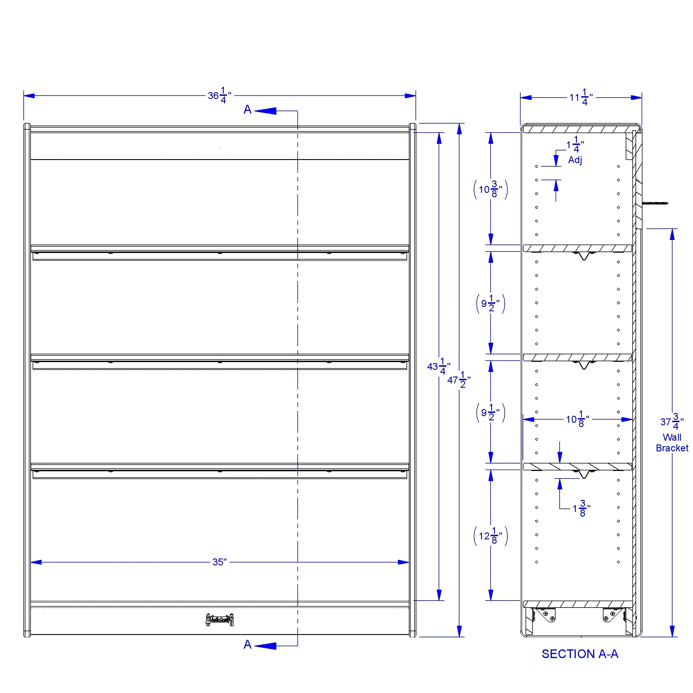 Rainbow Accents® Standard Bookcase - Blue