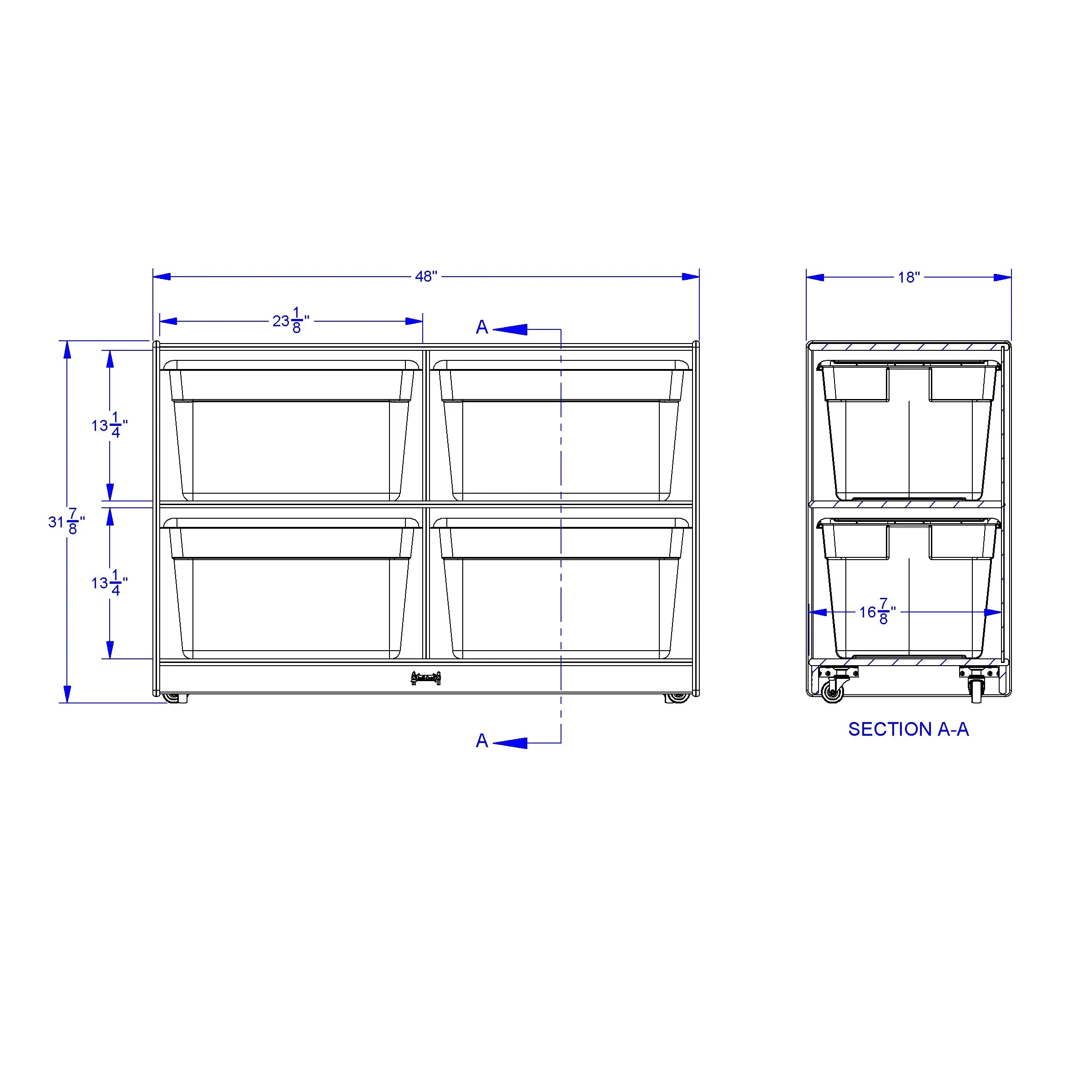 Jonti-Craft® Jumbo Tote Storage – with Clear Jumbo Totes + Lids
