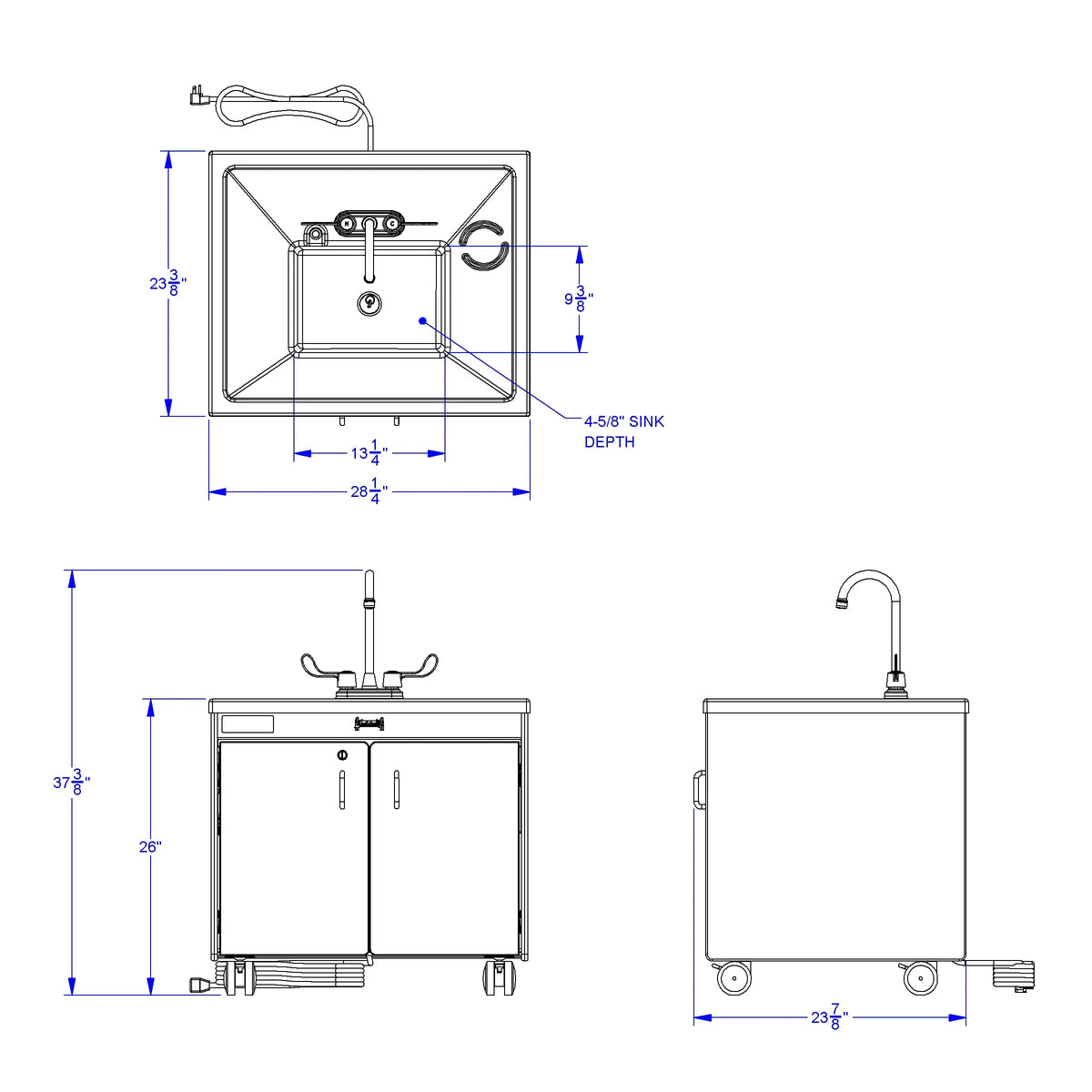 Jonti-Craft® Clean Hands Helper Portable Sink - 26" Counter - Plastic Sink