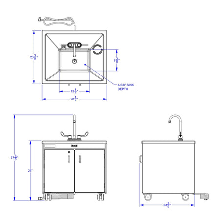Jonti-Craft® Clean Hands Helper Portable Sink - 26" Counter - Plastic Sink