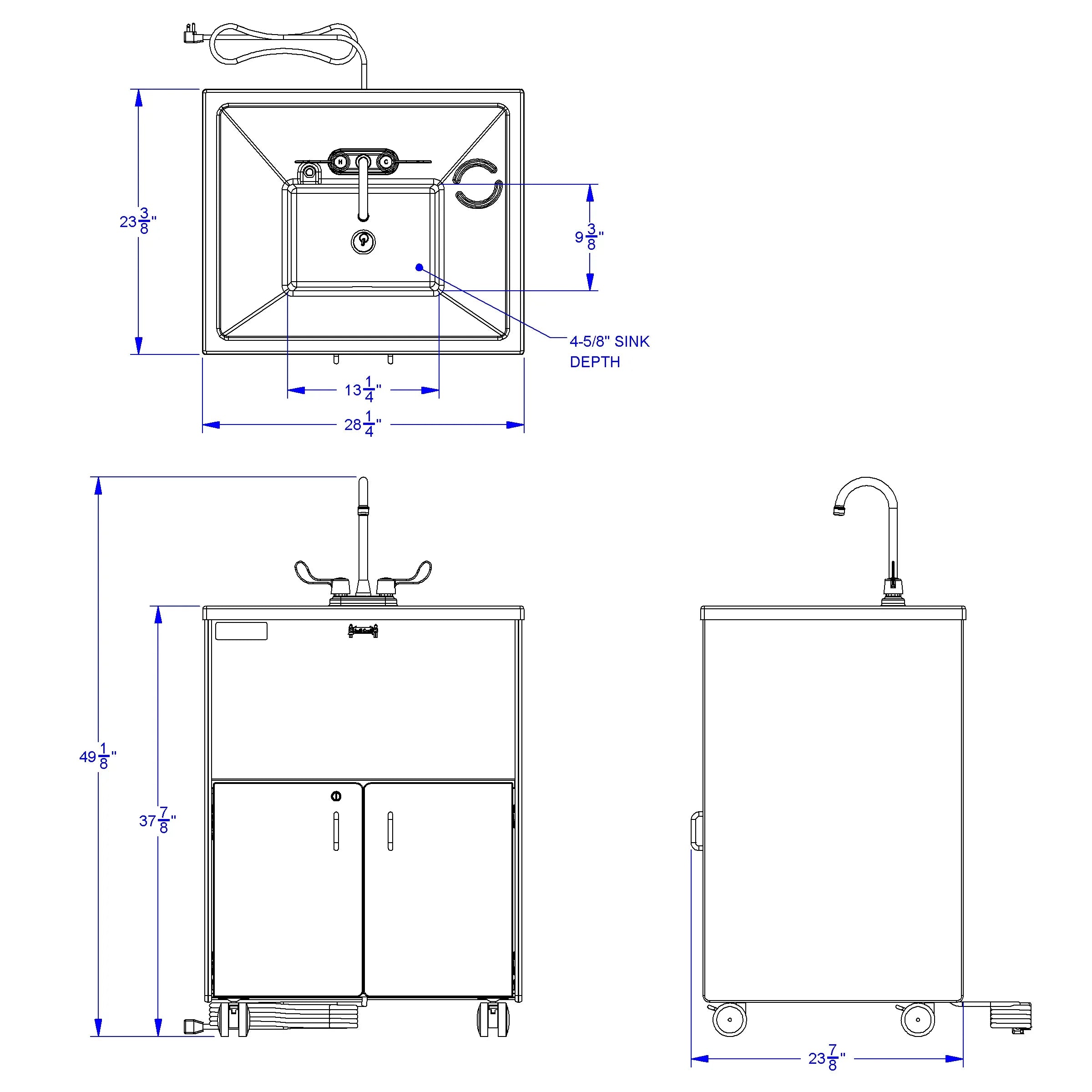 Jonti-Craft® Clean Hands Helper without Heater - 38" Counter - Plastic Sink