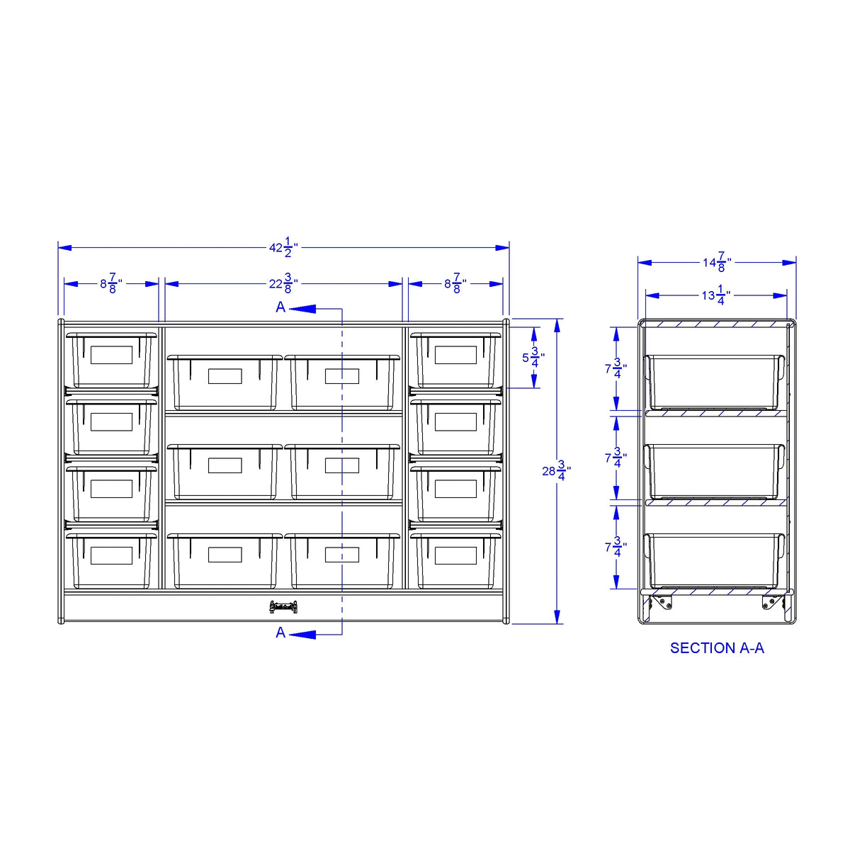 Jonti-Craft® Combo Bin Stationary Storage Unit
