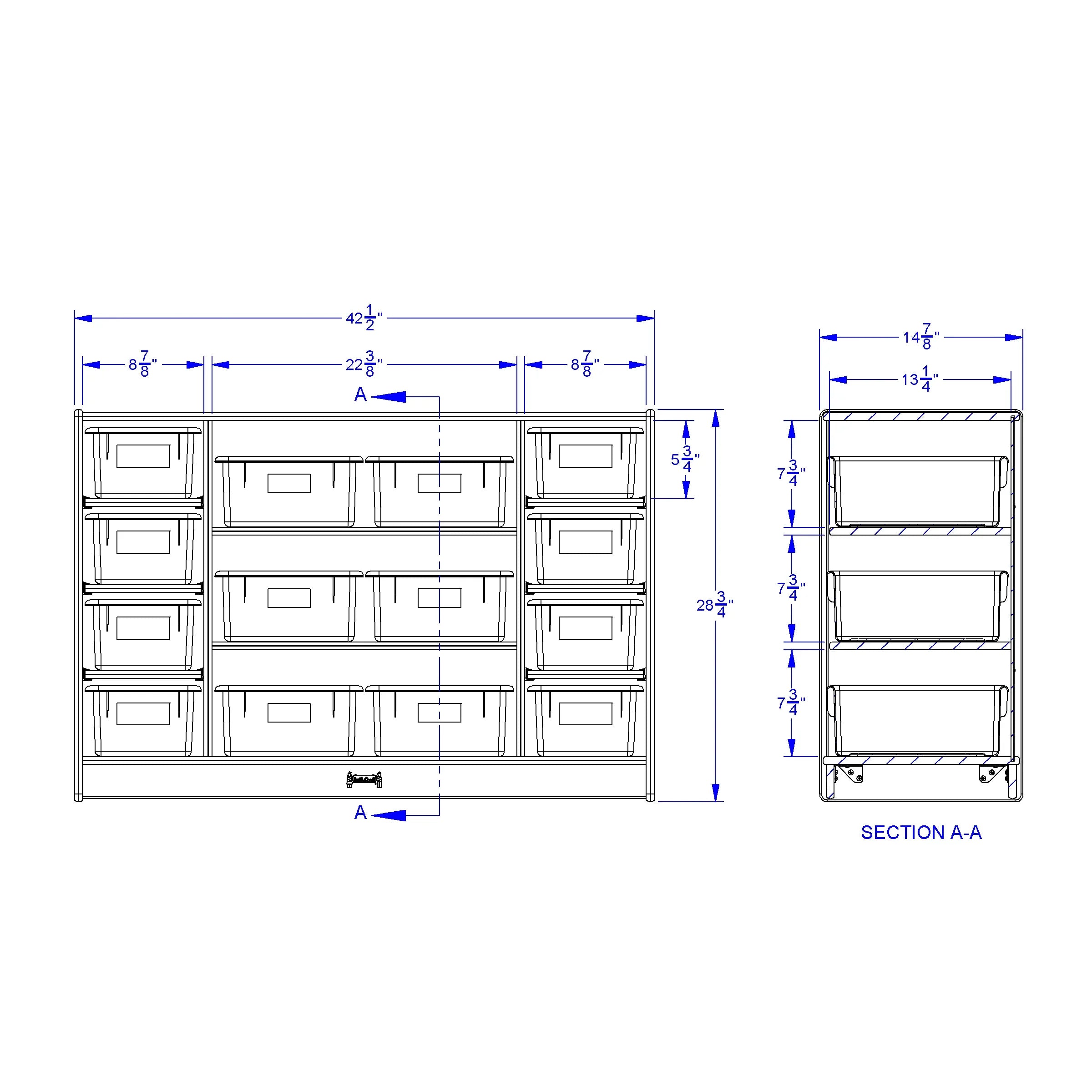 Jonti-Craft® Combo Bin Stationary Storage Unit