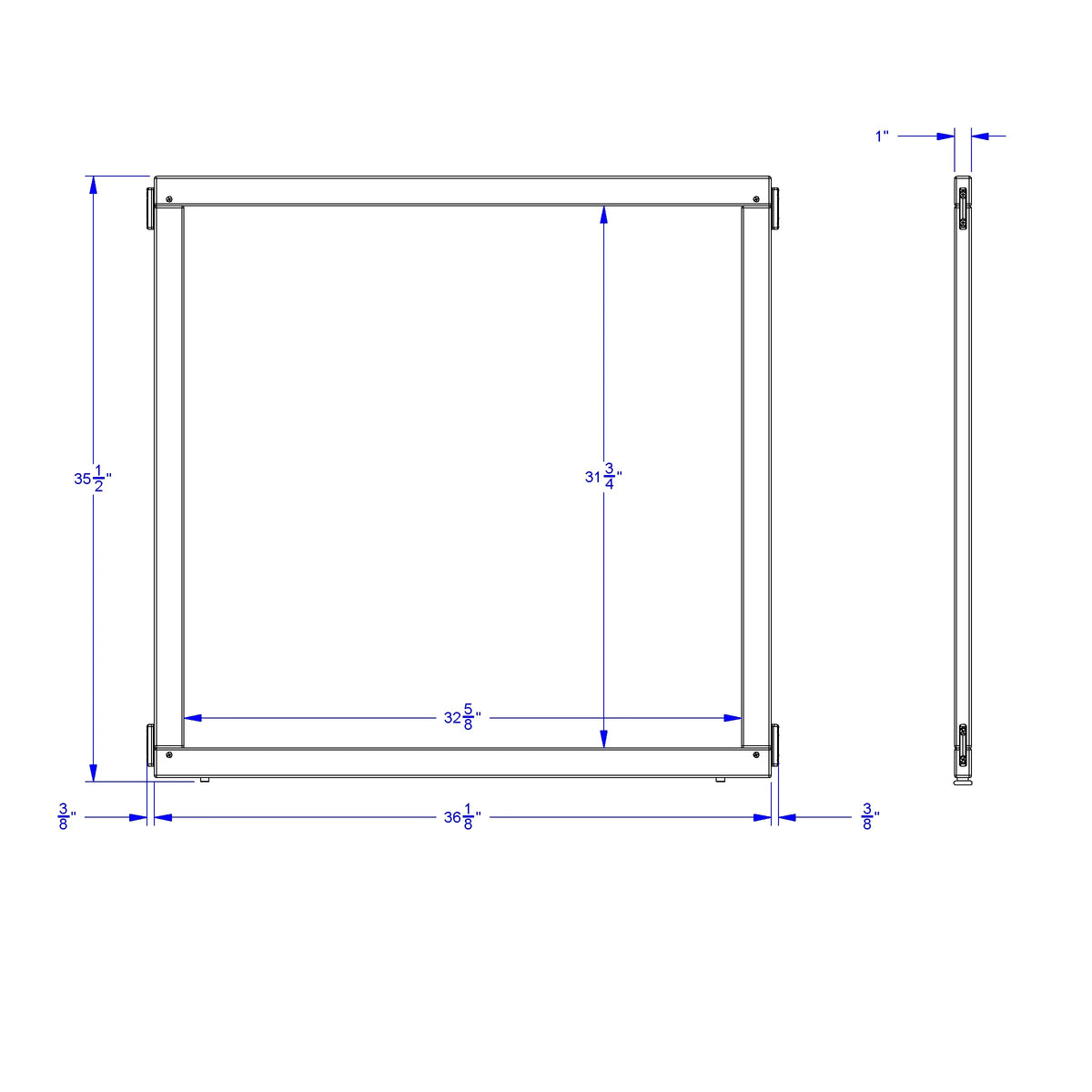 KYDZ Suite® Panel - A-height - 36" Wide - See-Thru