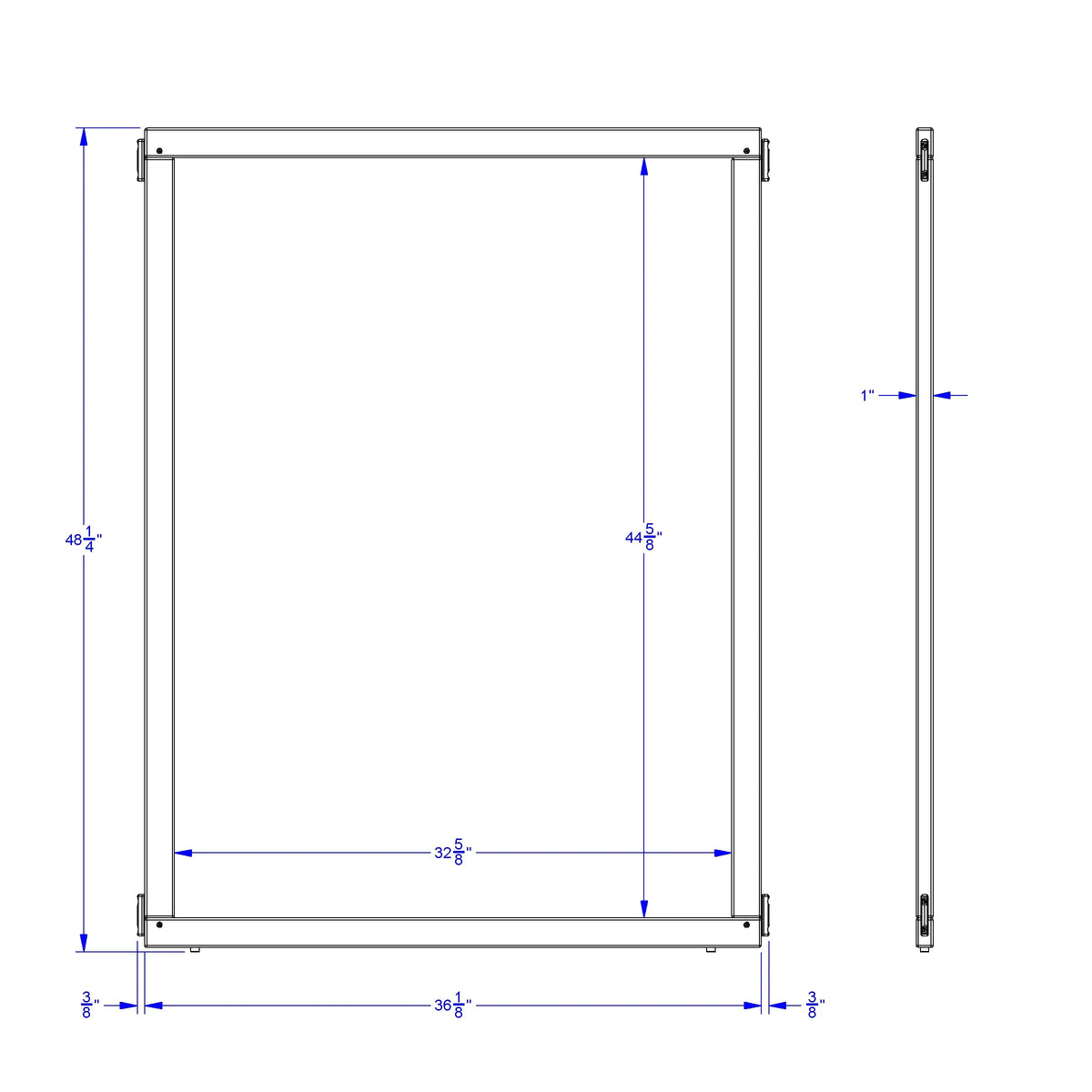 KYDZ Suite® Panel - S-height - 36" Wide - Magnetic Write-n-Wipe