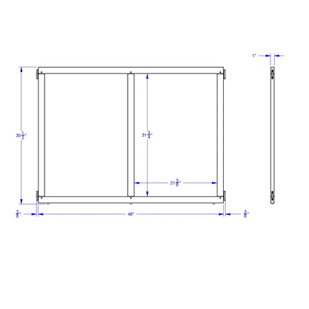 KYDZ Suite® Panel - A-height - 48" Wide - See-Thru