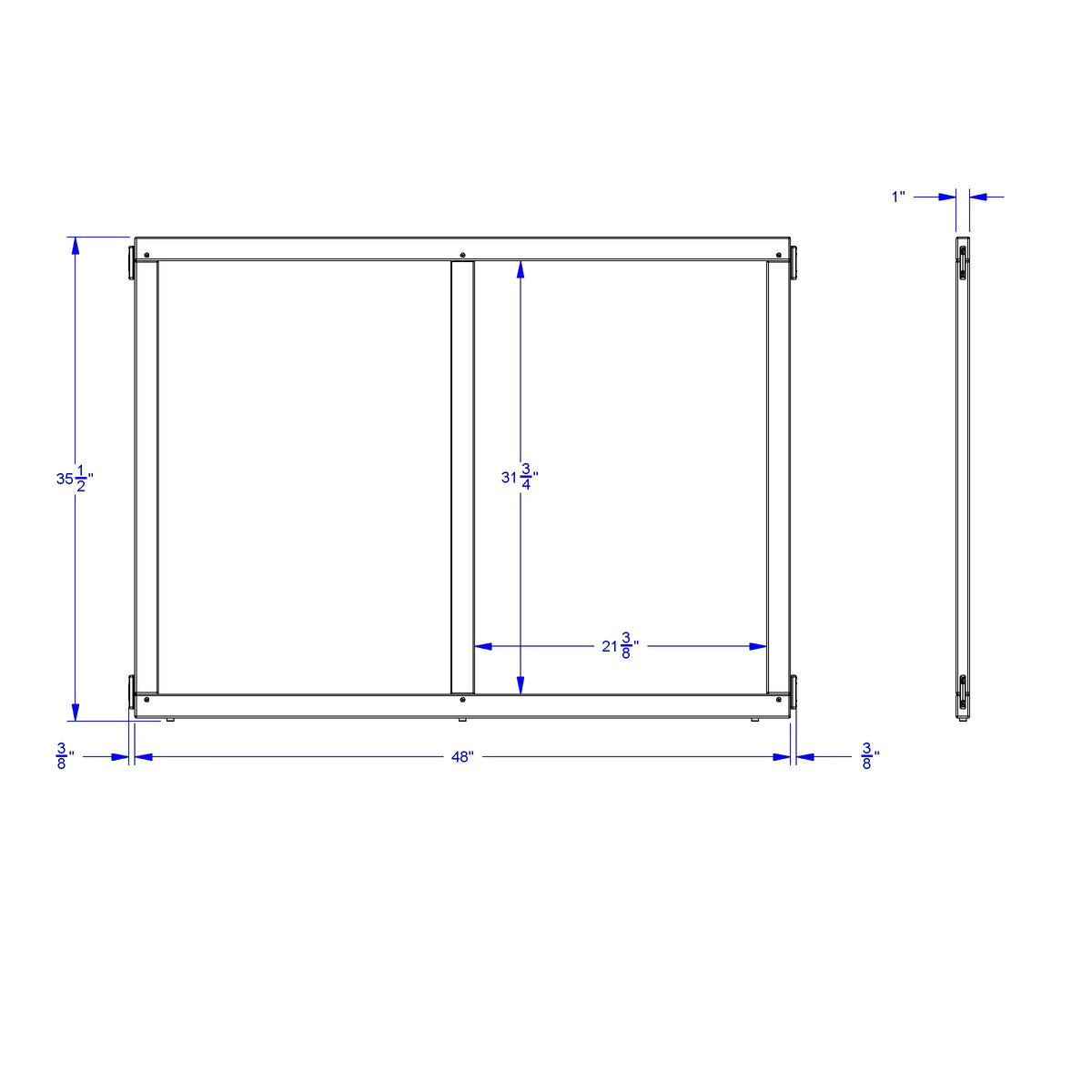 KYDZ Suite® Panel - A-height - 48" Wide - Write-n-Wipe