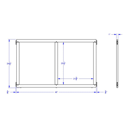 KYDZ Suite® Panel - E-height - 48" Wide - See-Thru
