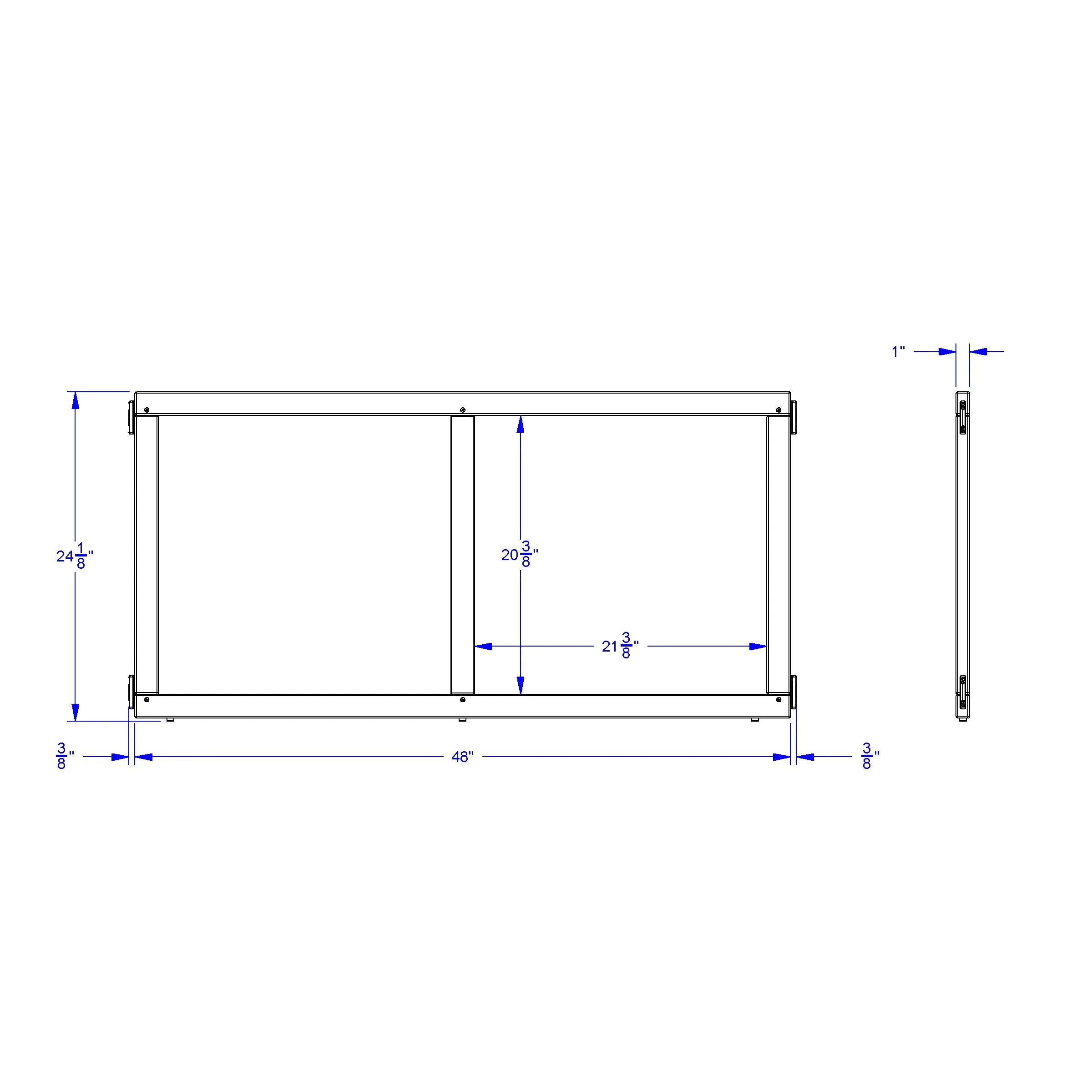 KYDZ Suite® Panel - T-height - 48" Wide - Mirror