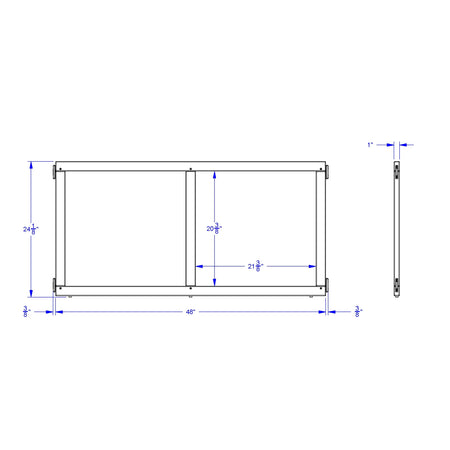 KYDZ Suite® Panel - T-height - 48" Wide - Write-n-Wipe