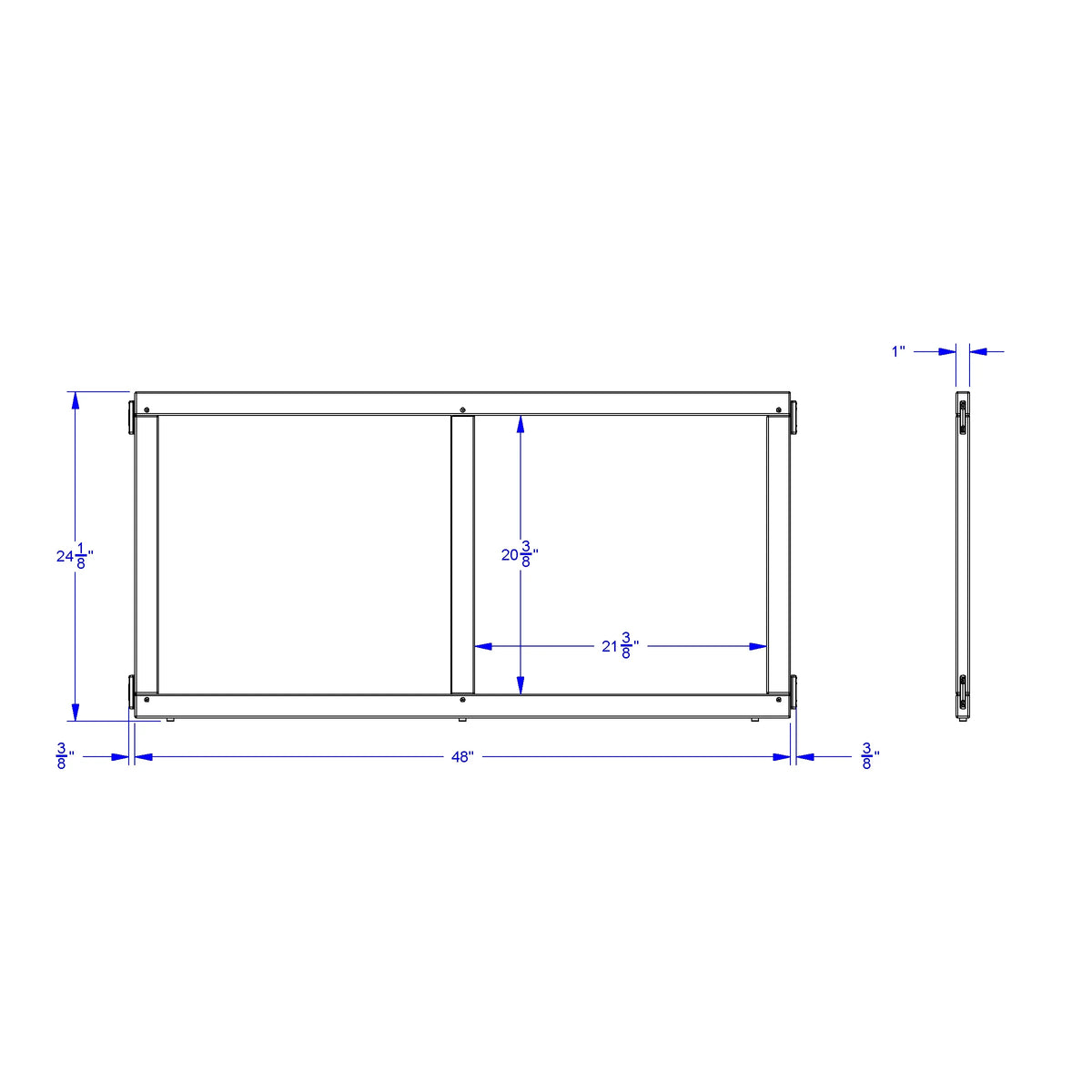 KYDZ Suite® Panel - T-height - 48" Wide - See-Thru