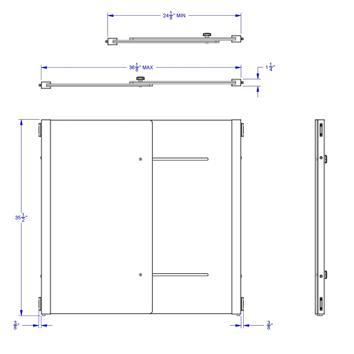 KYDZ Suite® Accordion Panel - A-height - 24" To 36" Wide - Plywood