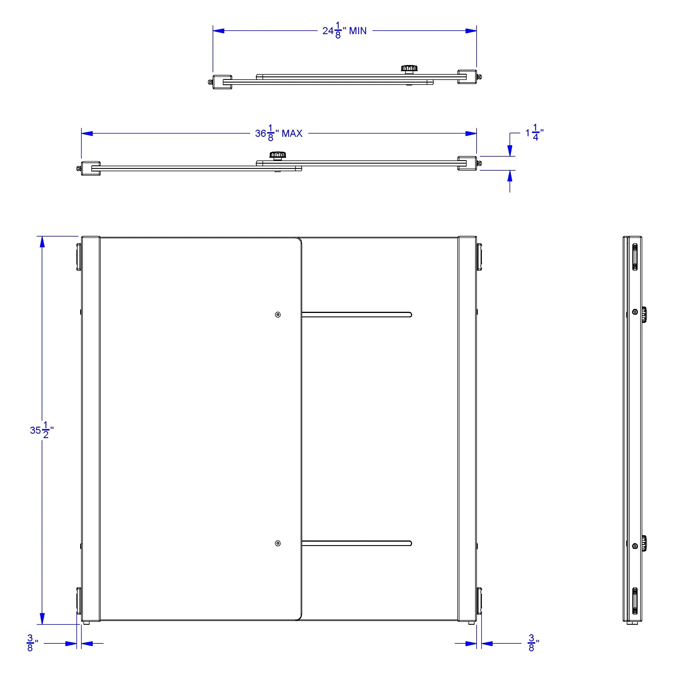 KYDZ Suite® Accordion Panel - A-height - 24" To 36" Wide - Plywood