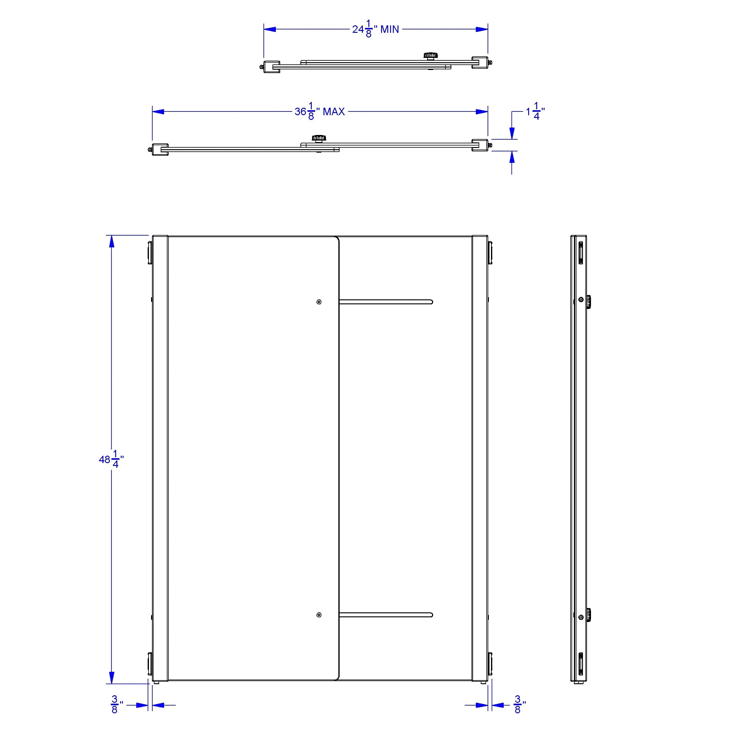 KYDZ Suite® Accordion Panel - S-height - 24" To 36" Wide - Plywood