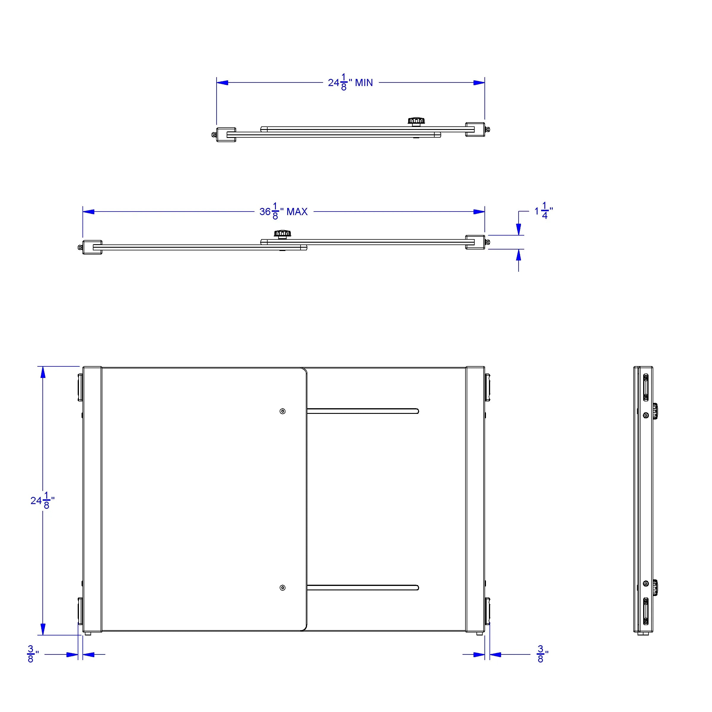 KYDZ Suite® Accordion Panel - T-height - 24" To 36" Wide - Plywood