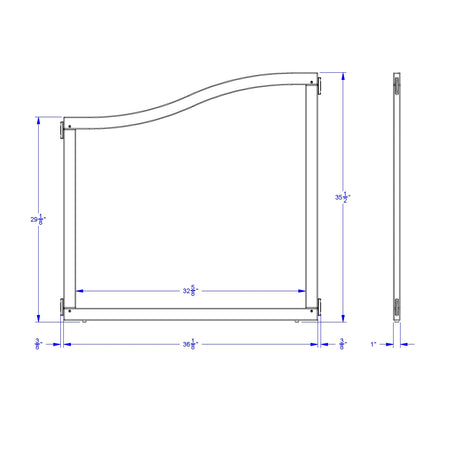 KYDZ Suite® Cascade Panel - E To A-height - 36" Wide - Magnetic Write-n-Wipe