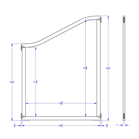 KYDZ Suite® Cascade Panel - A to S-height - 36" Wide - Magnetic Write-n-Wipe