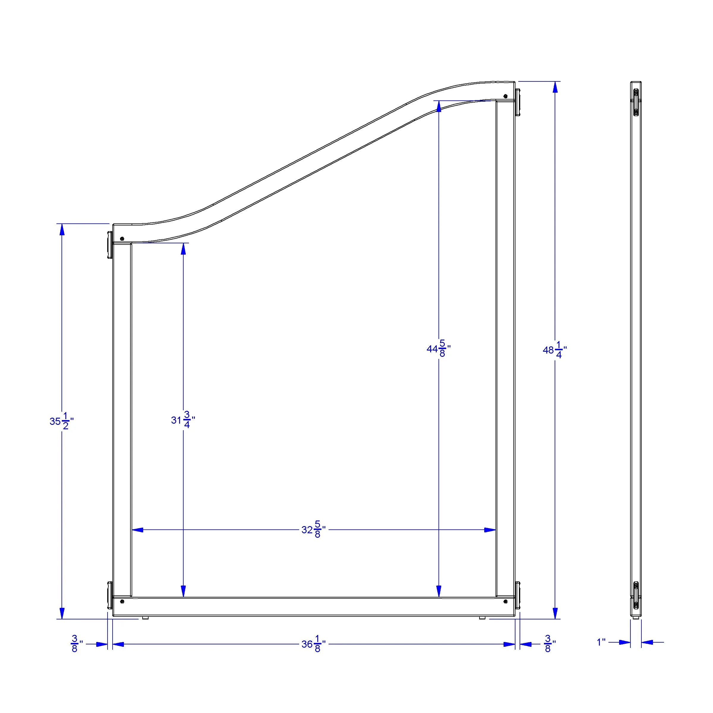 KYDZ Suite® Cascade Panel - A to S-height - 36" Wide - Write-n-Wipe