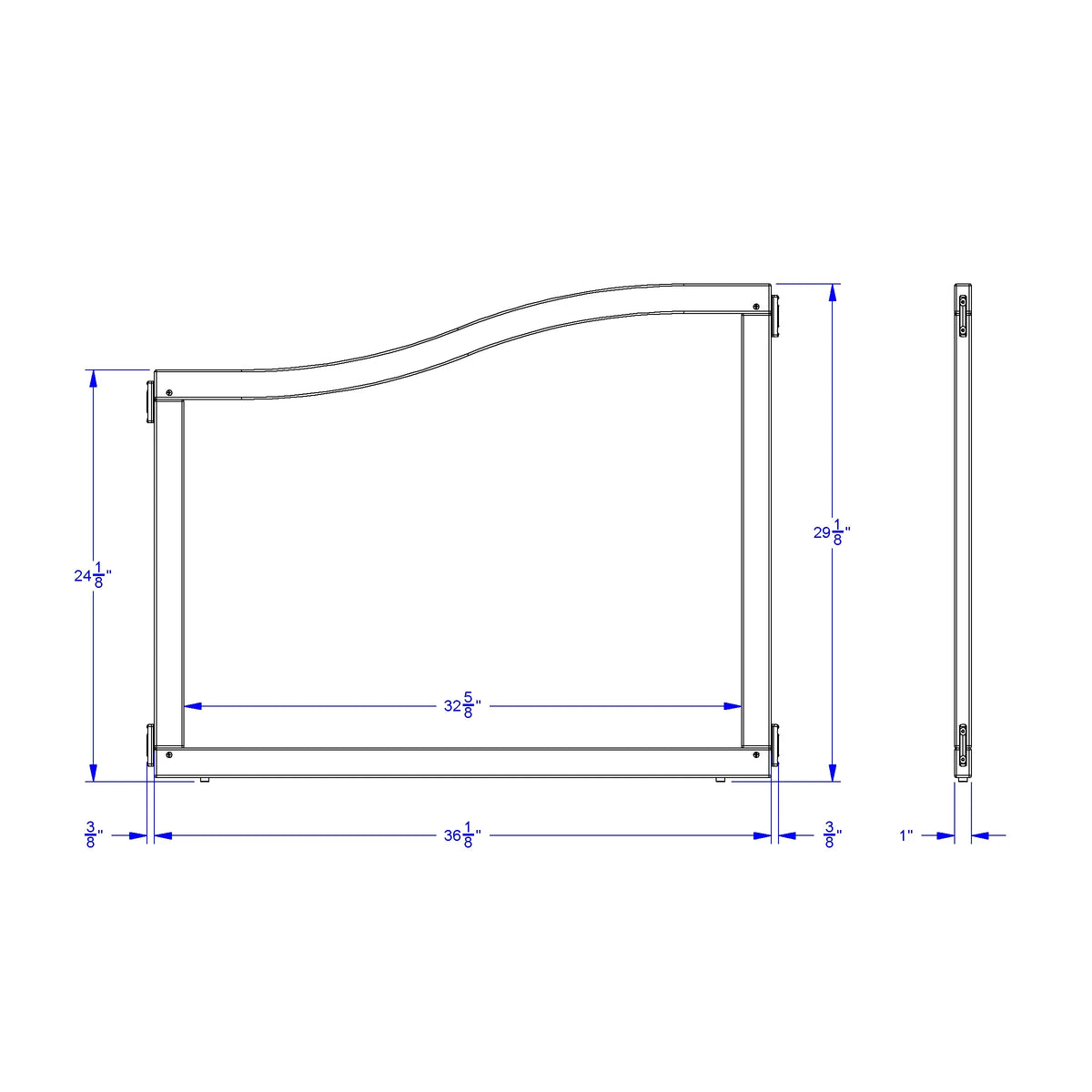 KYDZ Suite® Cascade Panel - E to T-height - 36" Wide - Magnetic Write-n-Wipe