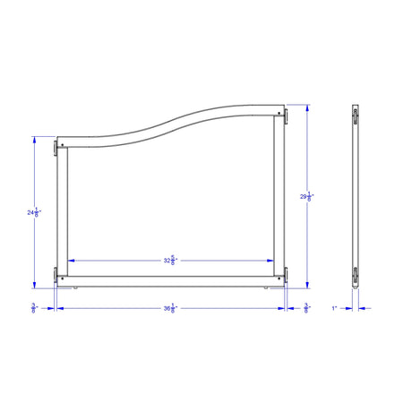 KYDZ Suite® Cascade Panel - E to T-height - 36" Wide - Magnetic Write-n-Wipe