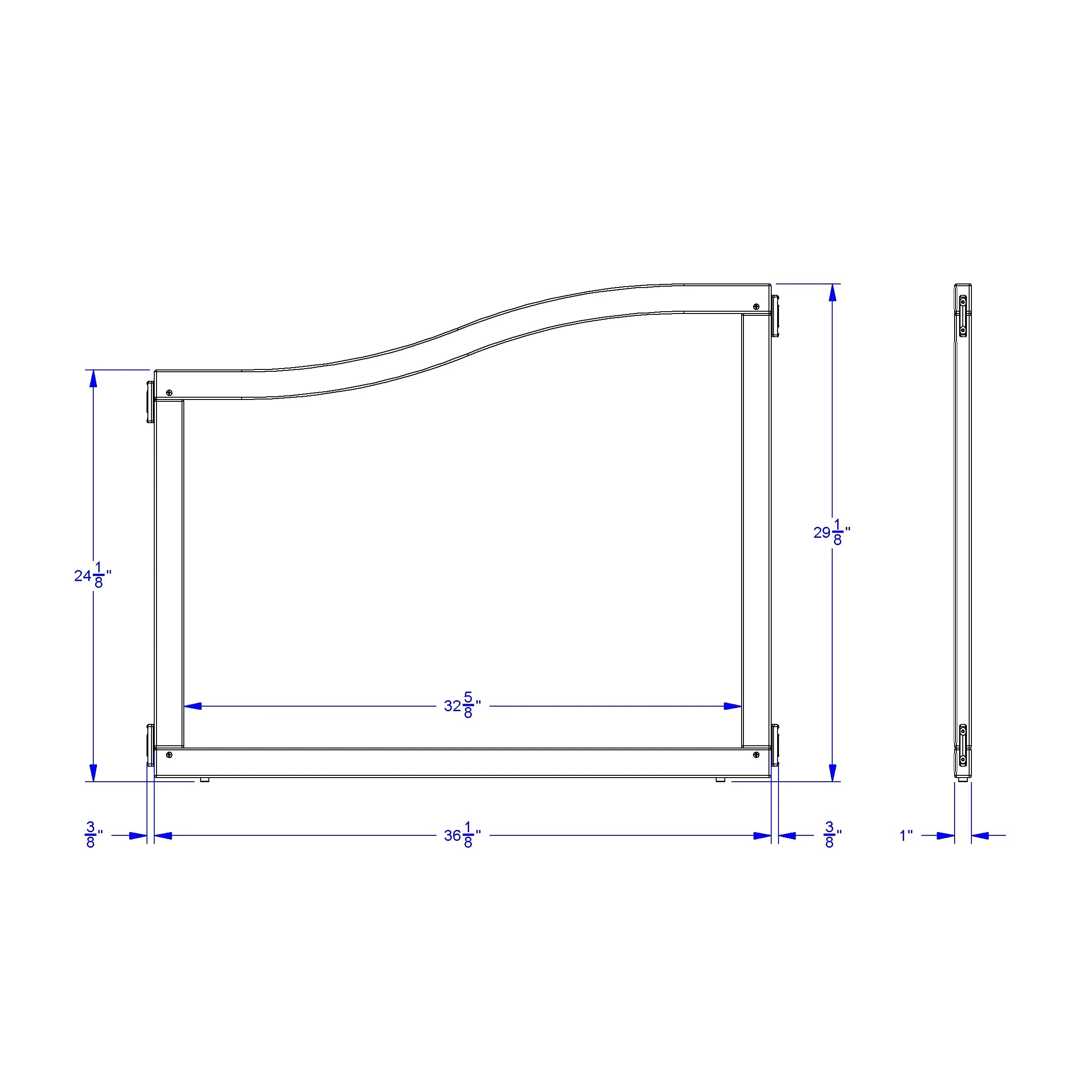 KYDZ Suite® Cascade Panel - E to T-height - 36" Wide - Write-n-Wipe