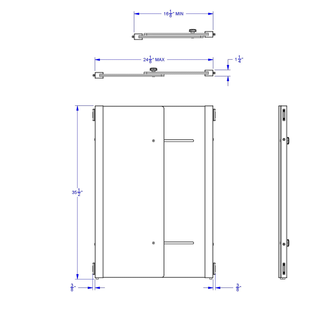 KYDZ Suite® Accordion Panel - A-height - 16" To 24" Wide - Plywood