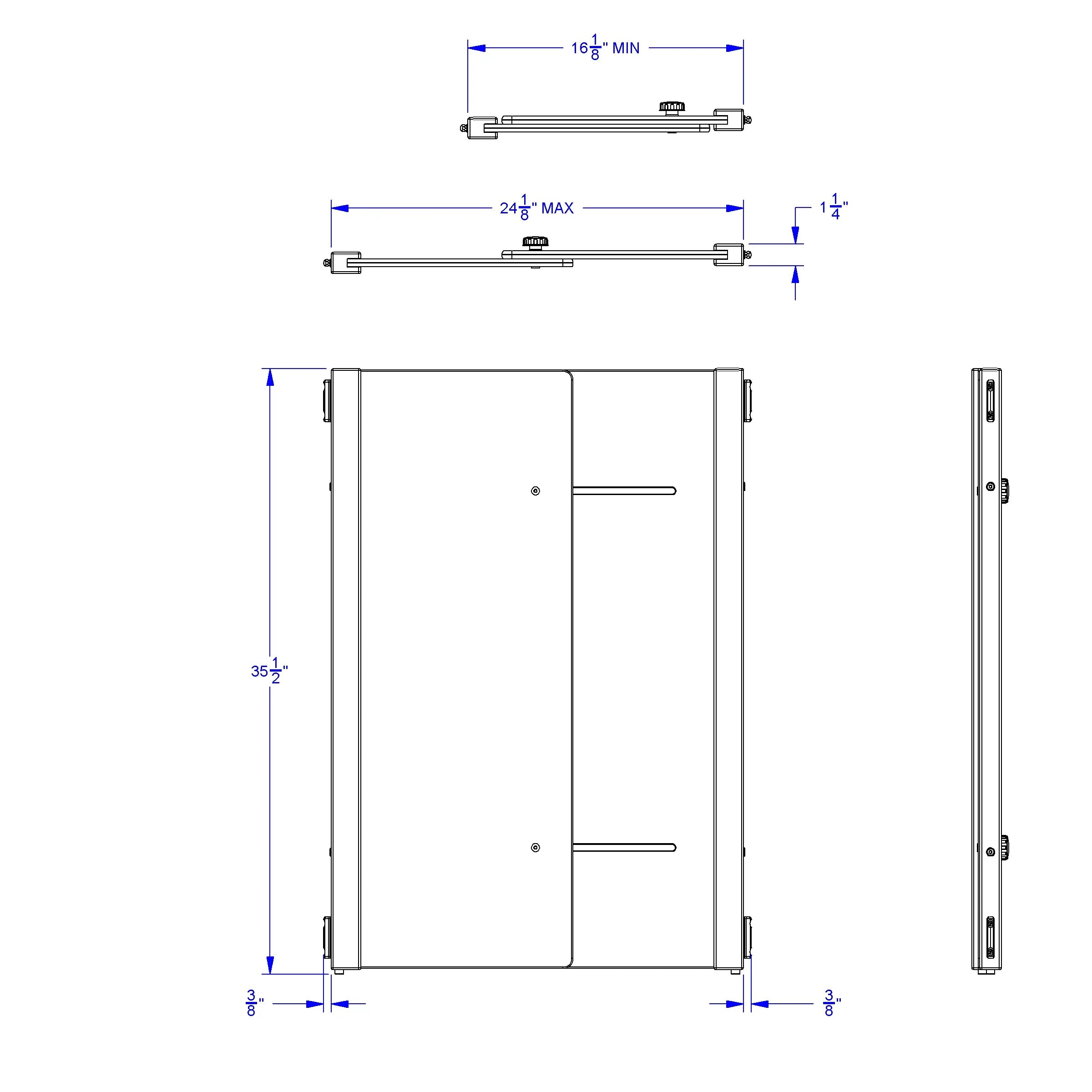 KYDZ Suite® Accordion Panel - A-height - 16" To 24" Wide - Plywood