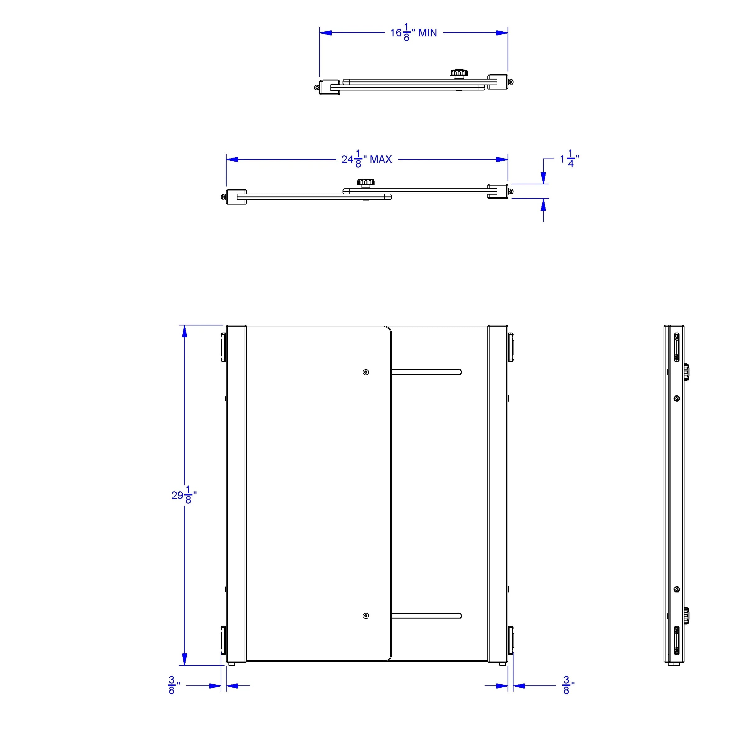 KYDZ Suite® Accordion Panel - E-height - 16" To 24" Wide - Plywood