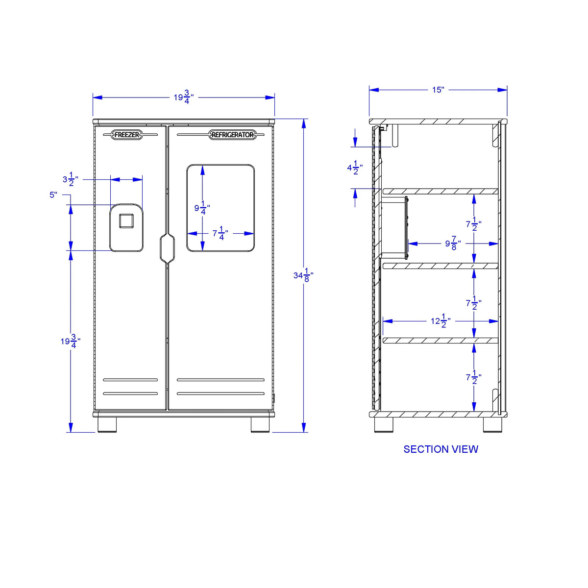 TrueModern® Play Kitchen Fridge