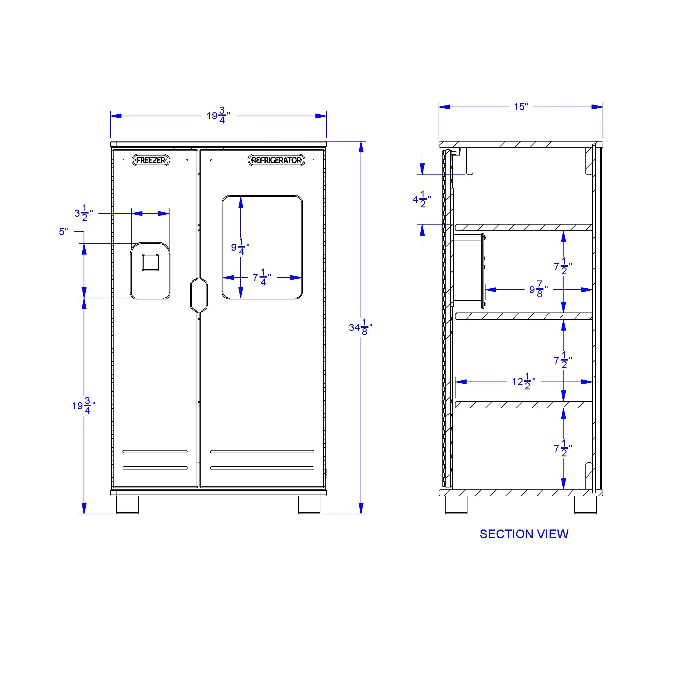 TrueModern® Play Kitchen Fridge