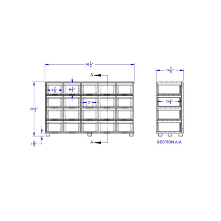 TrueModern® Twenty-Cubbie Shelf - with See-Thru Cubbie-Trays