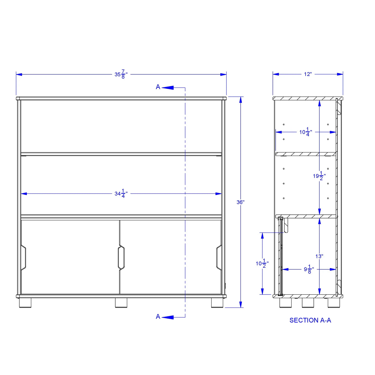 TrueModern® Two-shelf Bookcase