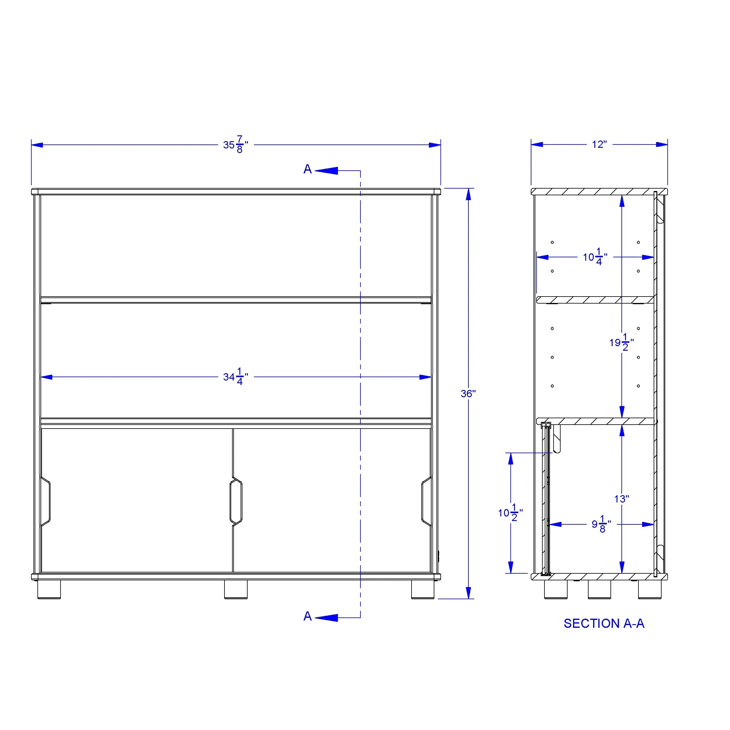 TrueModern® Two-shelf Bookcase