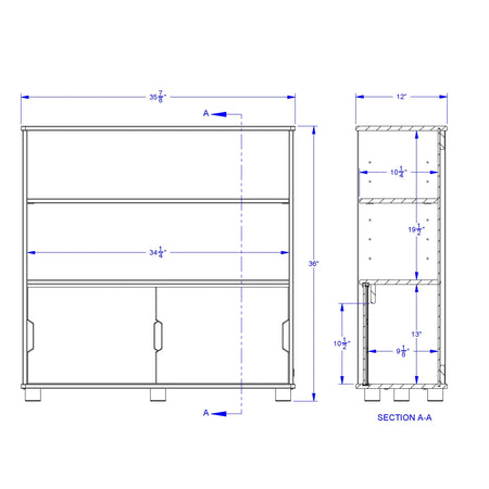 TrueModern® Two-shelf Bookcase