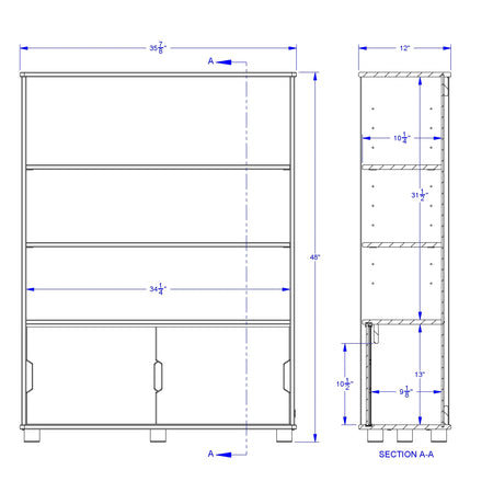 TrueModern® Three-Shelf Bookcase