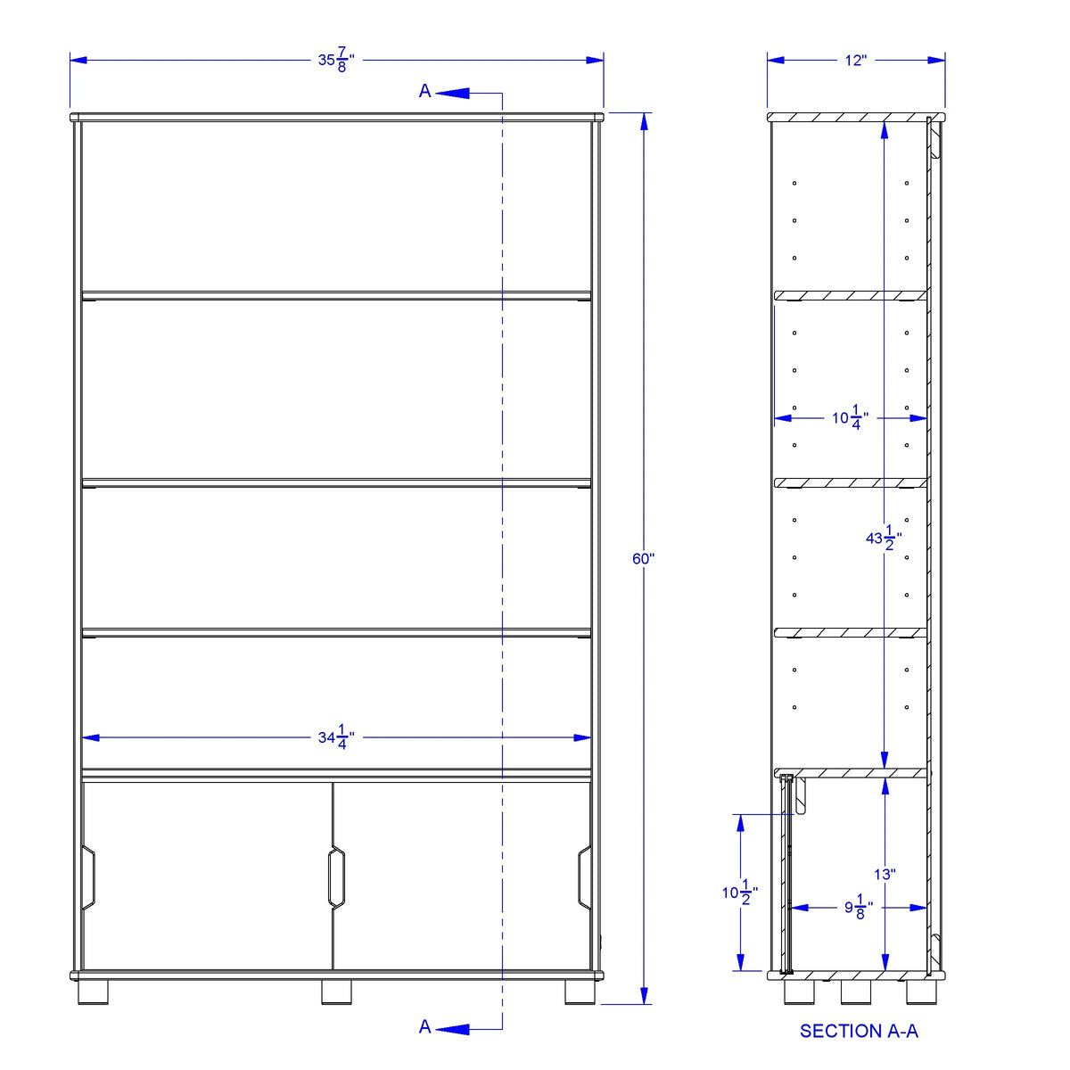 TrueModern® Four-Shelf Bookcase