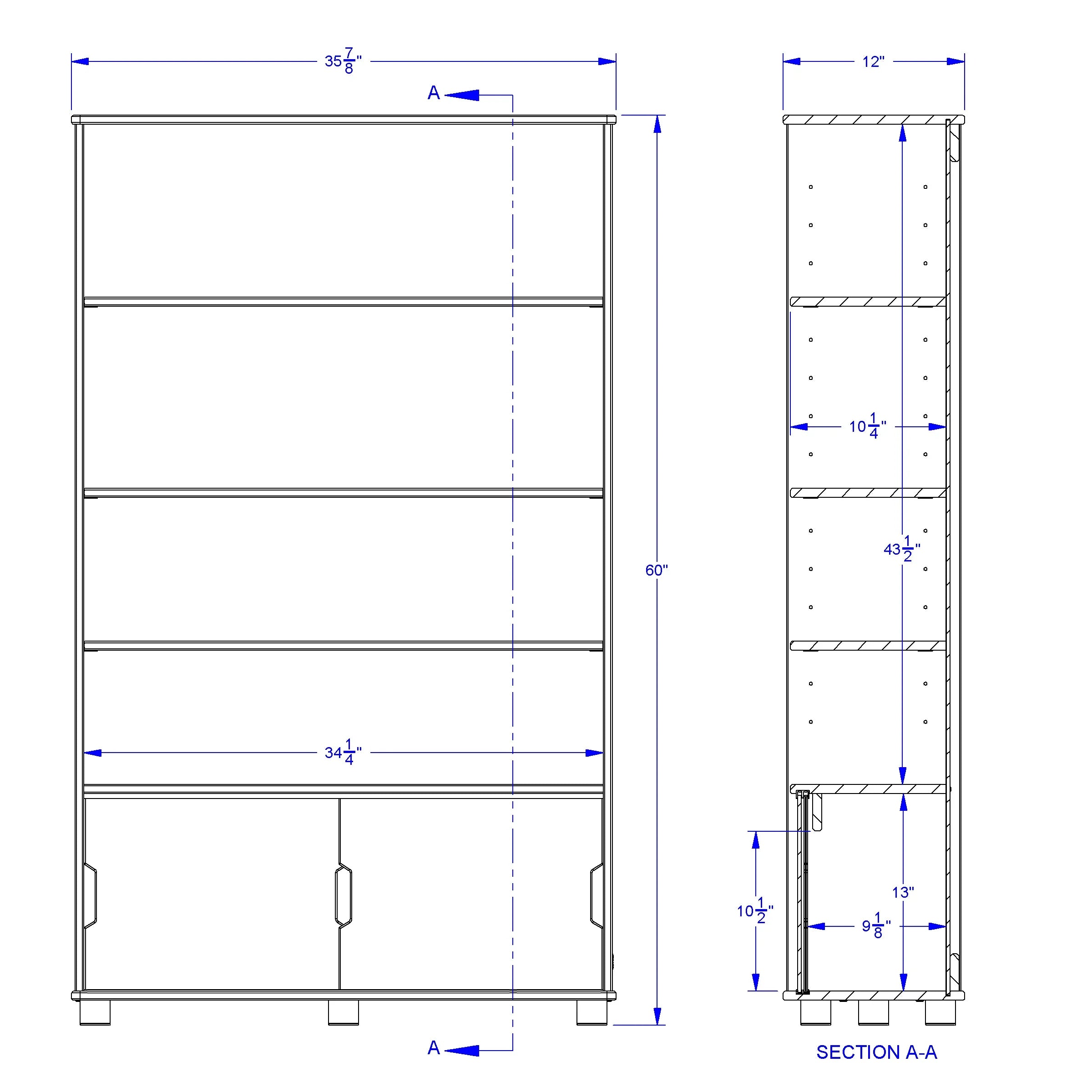 TrueModern® Four-Shelf Bookcase