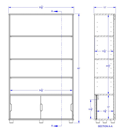 TrueModern® Four-Shelf Bookcase