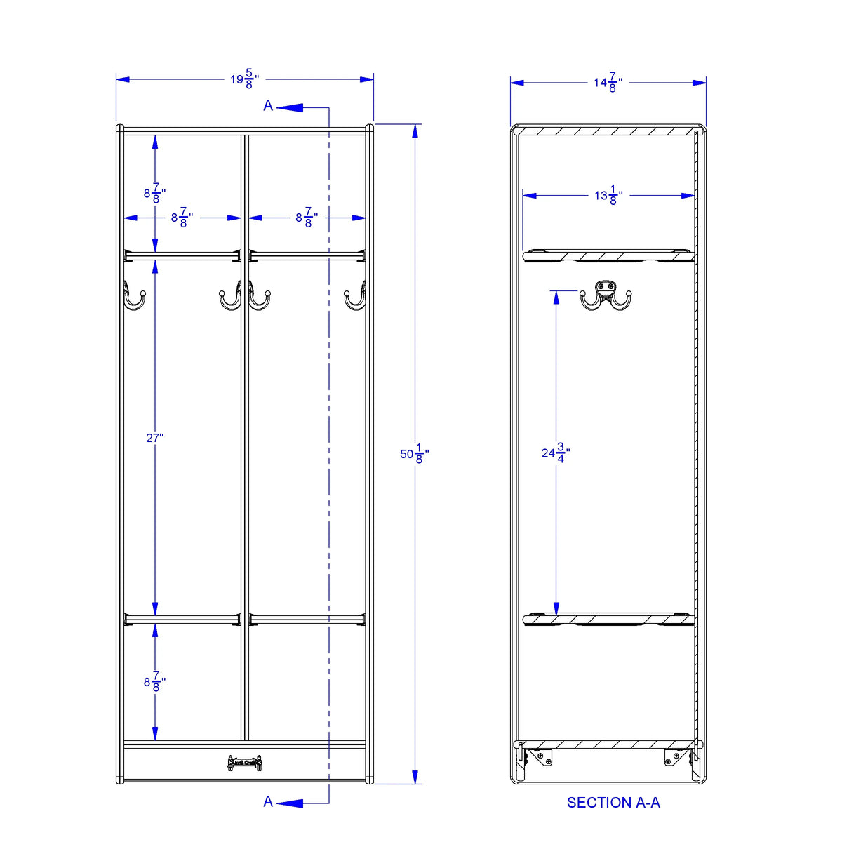 Jonti-Craft® 2 Section Coat Locker