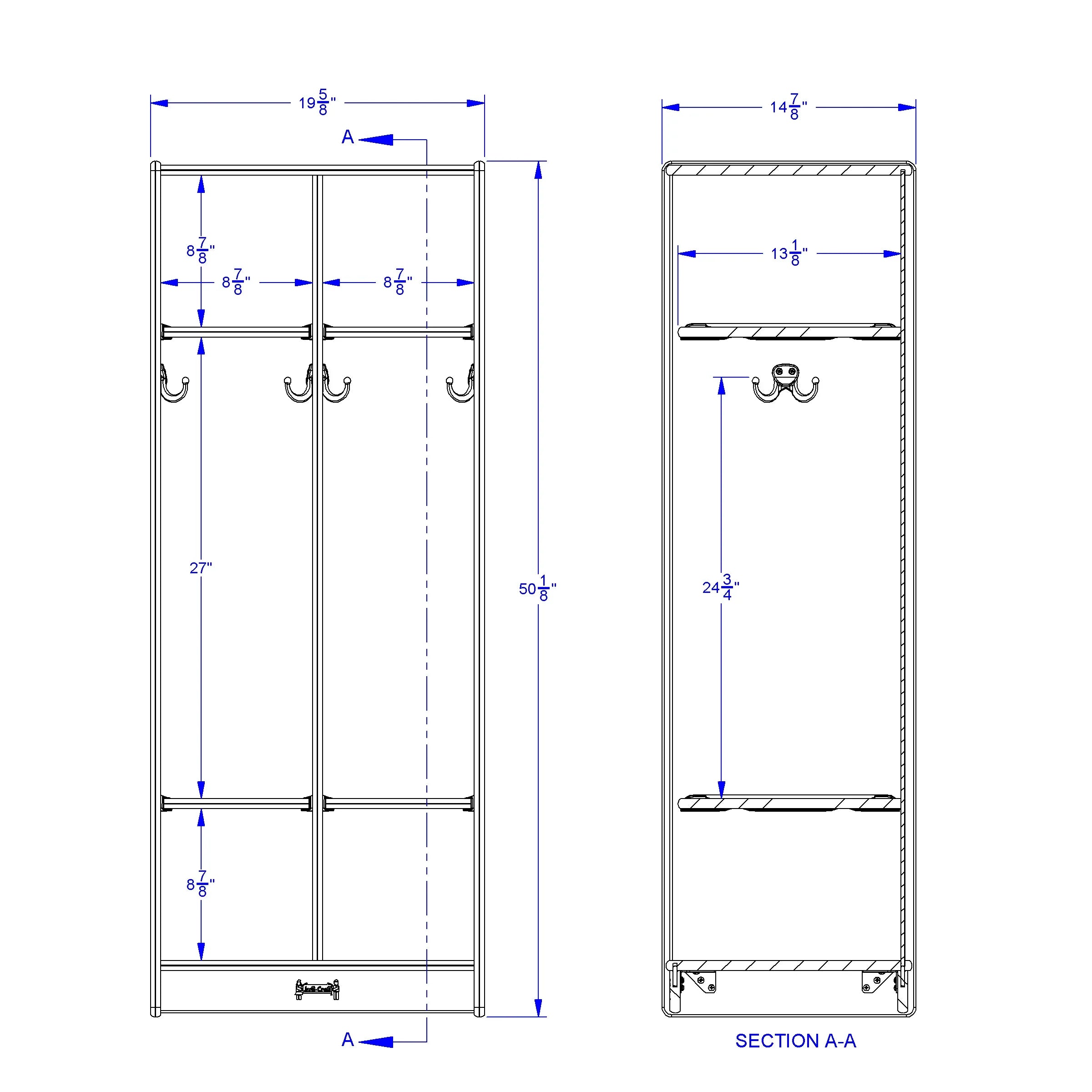 Jonti-Craft® 2 Section Coat Locker
