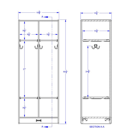 Jonti-Craft® 2 Section Coat Locker