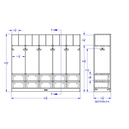 Jonti-Craft® Large Locker Organizer – with 10 Clear Tubs