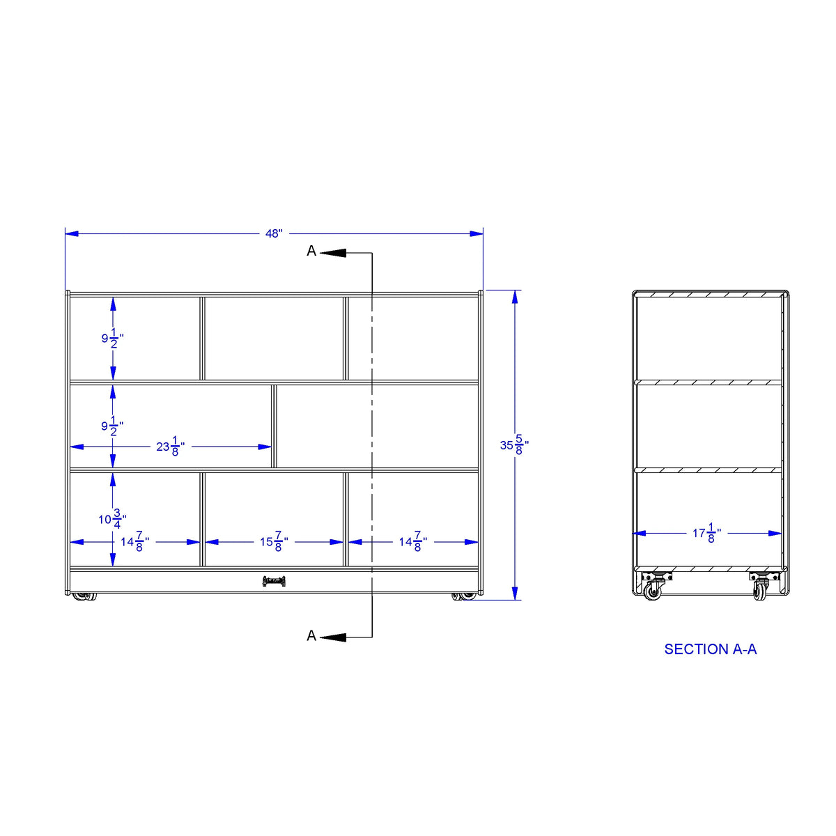 Jonti-Craft® Super-Sized Single Mobile Storage Unit - 18" Deep