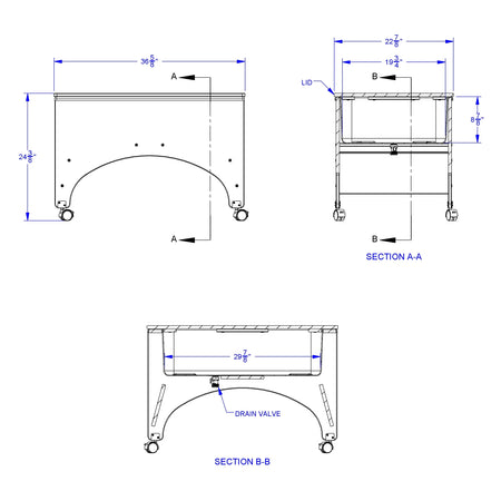 Rainbow Accents® Space Saver Sensory Table - Navy
