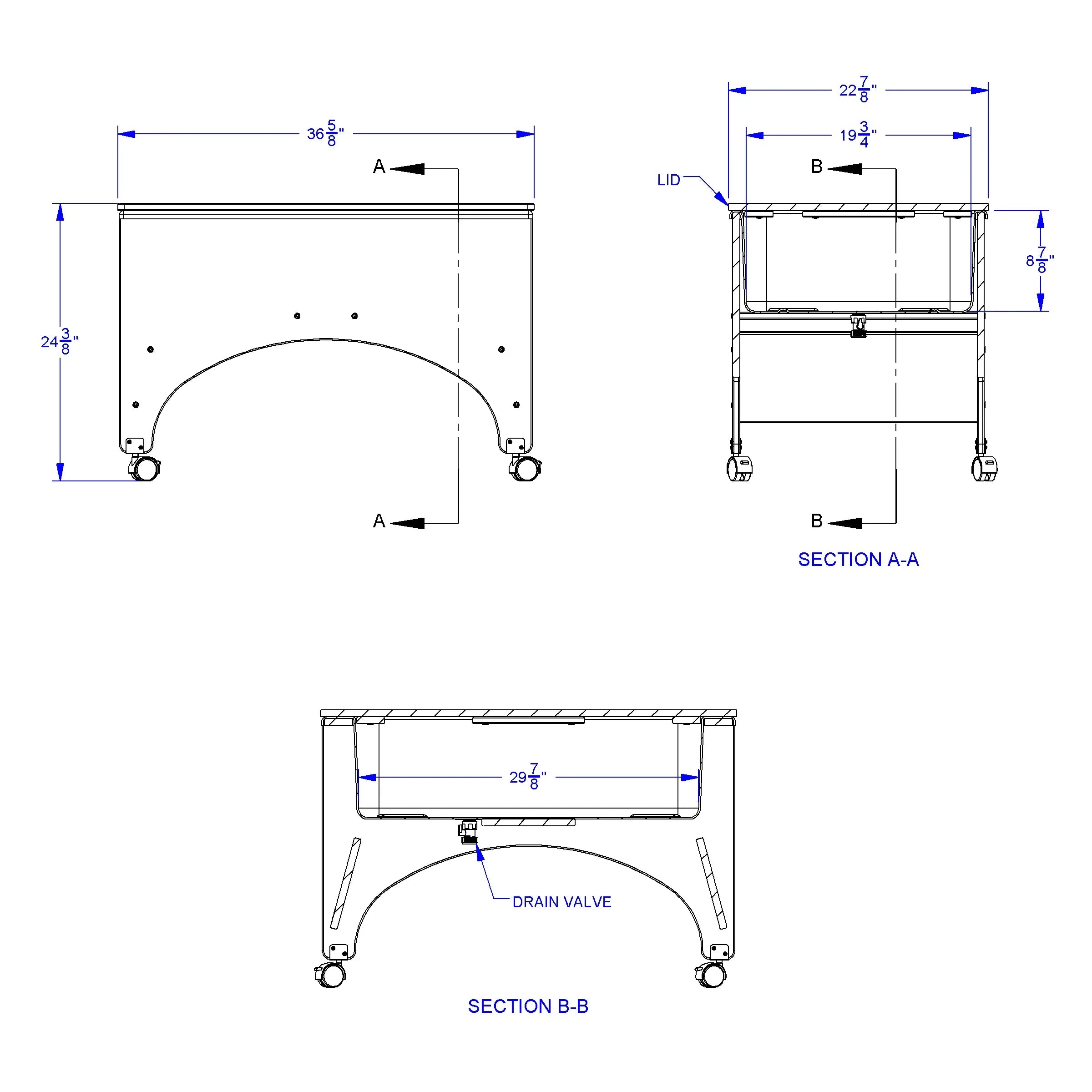 Rainbow Accents® Space Saver Sensory Table - Blue