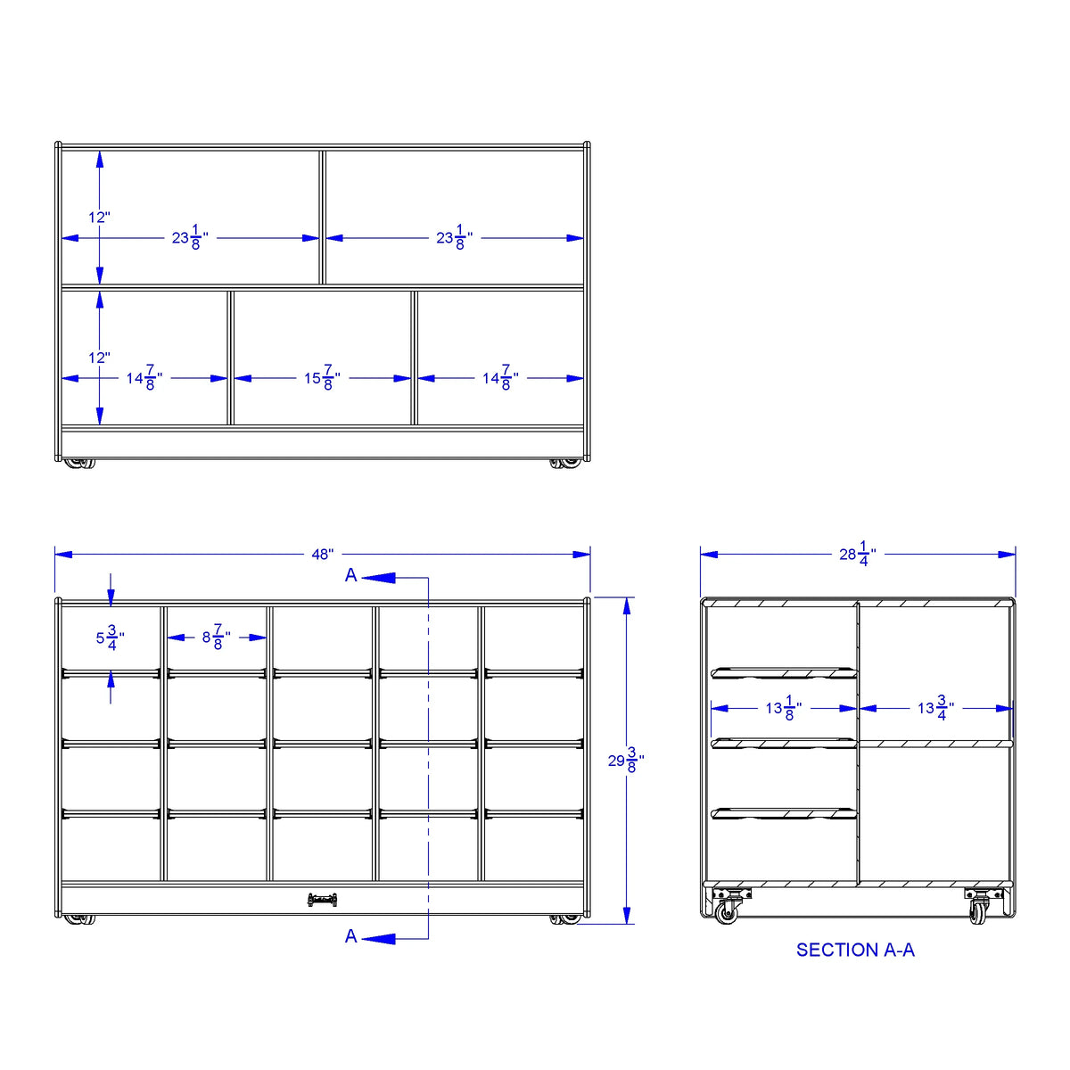 Jonti-Craft® Double-Sided Island – Single + 20 Cubbie-Tray - without Trays