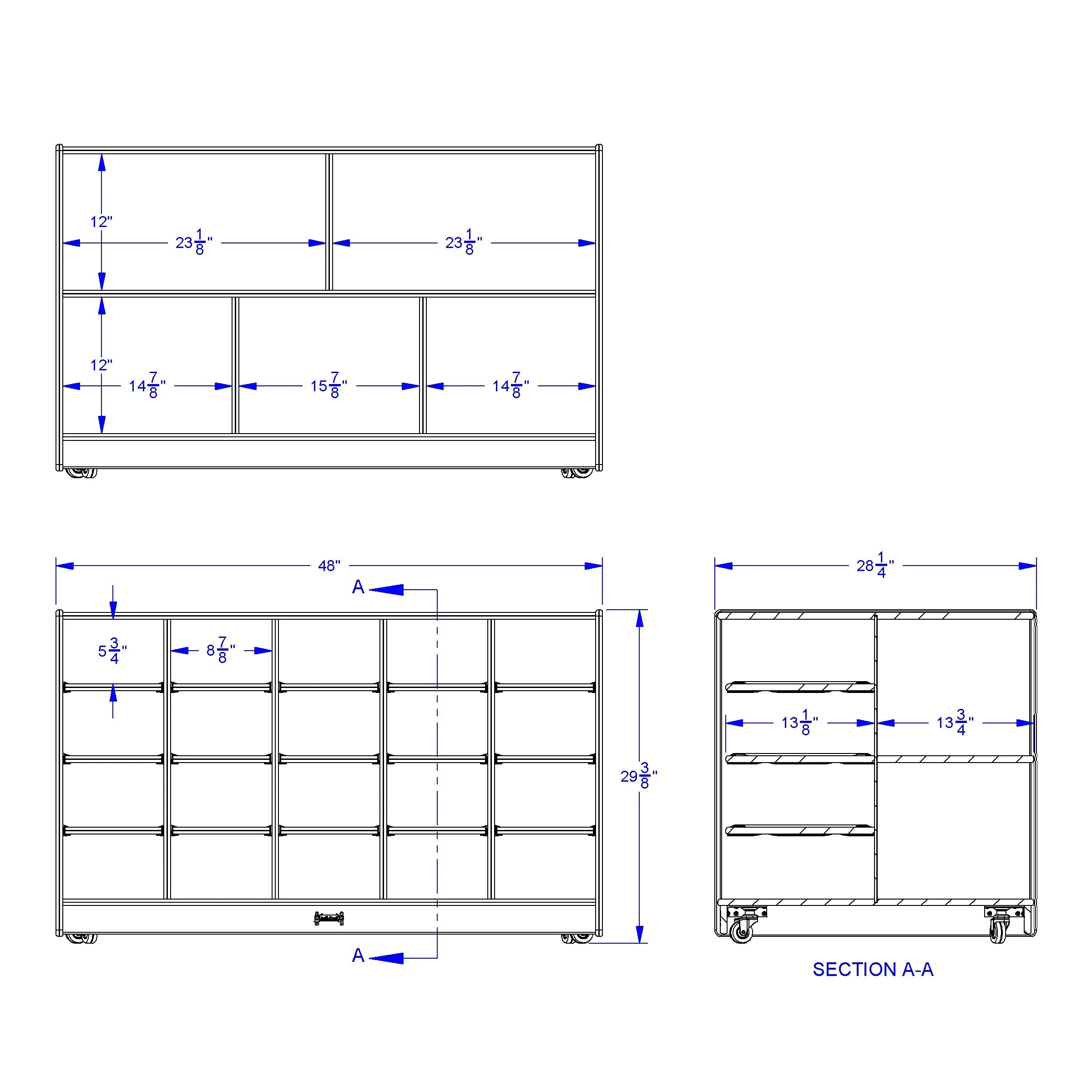 Jonti-Craft® Double-Sided Island – Single + 20 Cubbie-Tray - without Trays